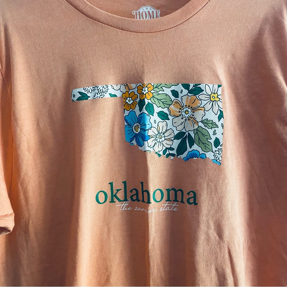 Home Free orange floral Oklahoma orange tee - Picture 4 of 7